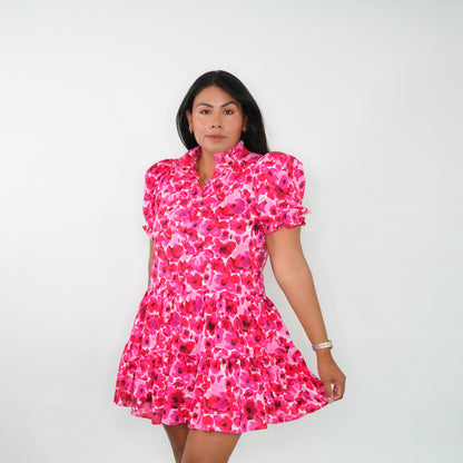 “Bold Bloom Ruffle Dress