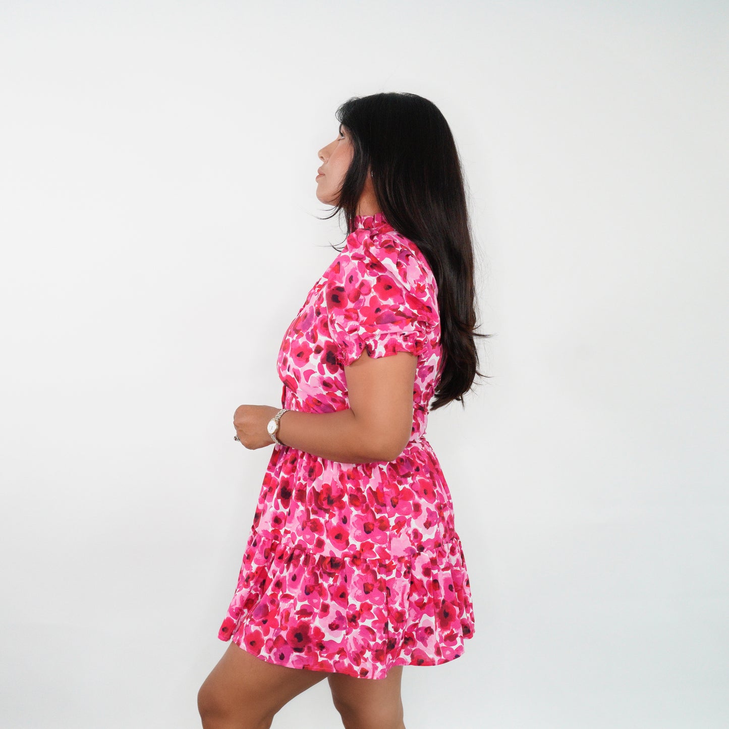“Bold Bloom Ruffle Dress