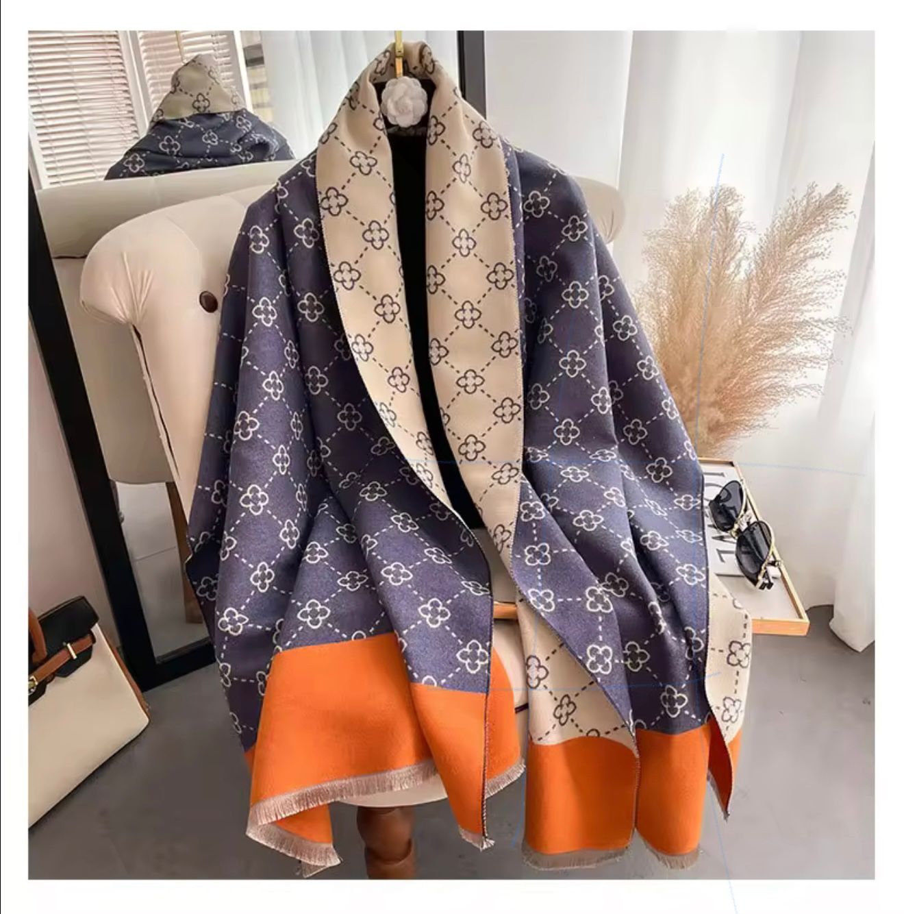 Luxury Brand Designer Scarf Cashmere Double-sided