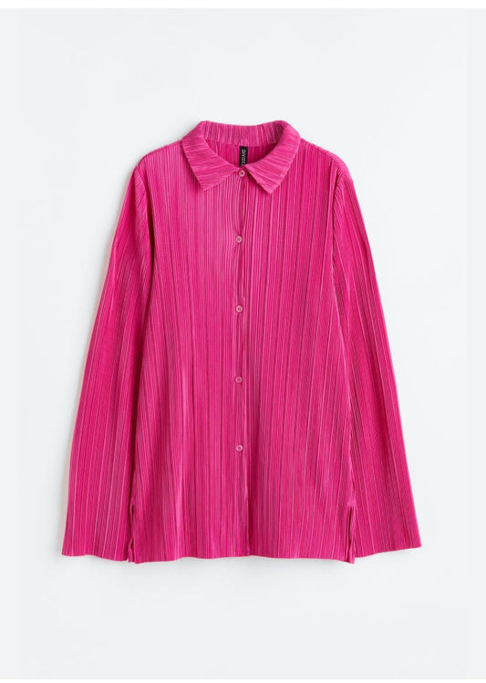 Fuchsia pleated shirt